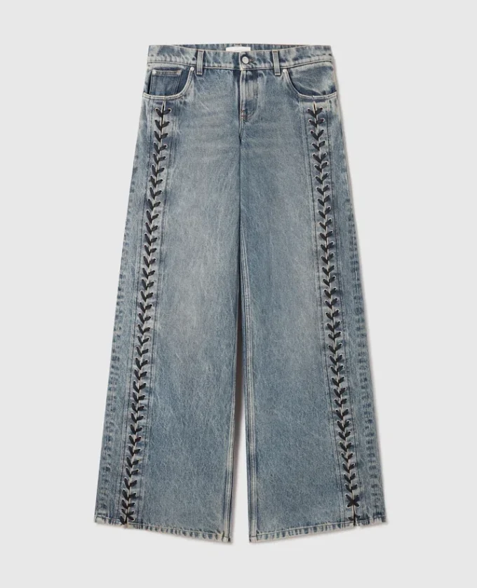 Weite Jeans mit Schnürung