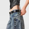 Weite Jeans mit Schnürung