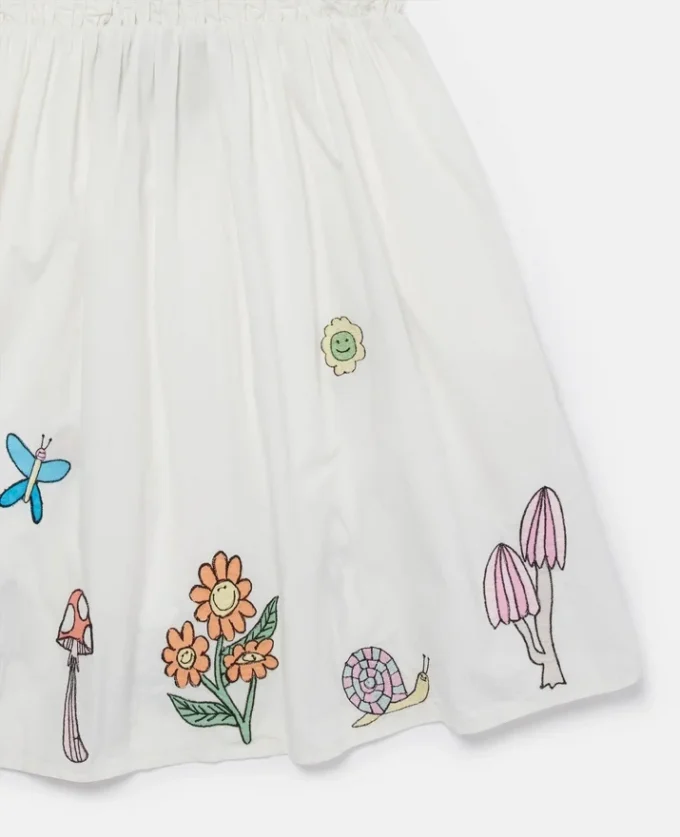 Woodland Friends Plissee-Kleid mit Flügelärmeln