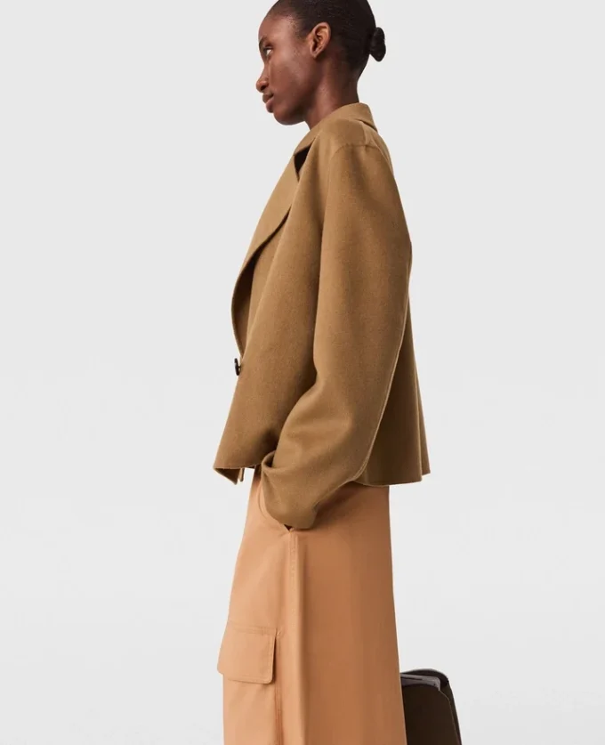 Zweireihige, verkürzte Peacoat-Jacke