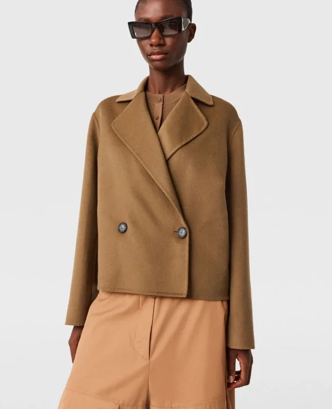 Zweireihige, verkürzte Peacoat-Jacke