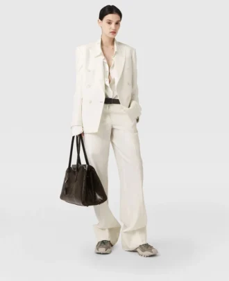 Plissierte Hose mit geradem Bein