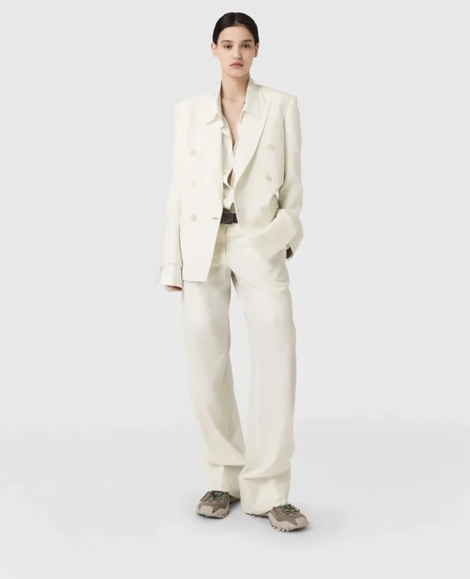 Plissierte Hose mit geradem Bein